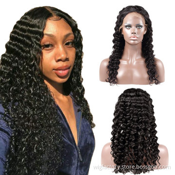 Lace Frontal Wigs Hair  Remy 150% Density Deepwave Frontal Wig With Baby Hair Brazilian Deep Wave 13*4 Lace Wig